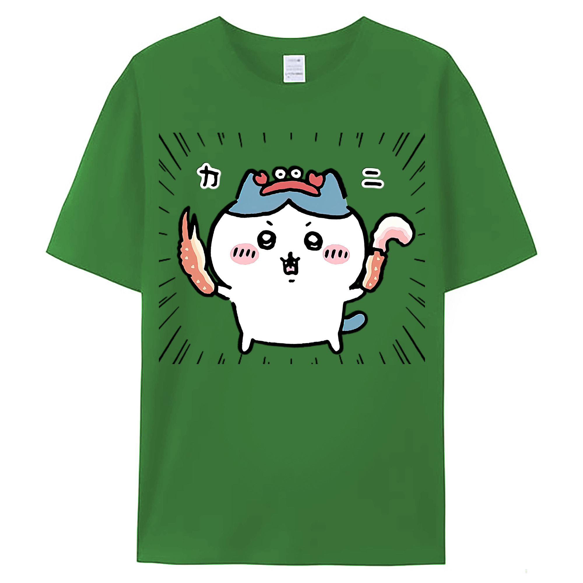 （画像用） ちいかわ ハチワレ Chii-kawa hachiware レディースカジュアルプリントTシャツ（綿100％）